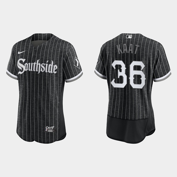 Men's Chicago White Sox #36 Jim Kaat Black 2021 City Connect Replica Flex Base Stitched MLB Jersey